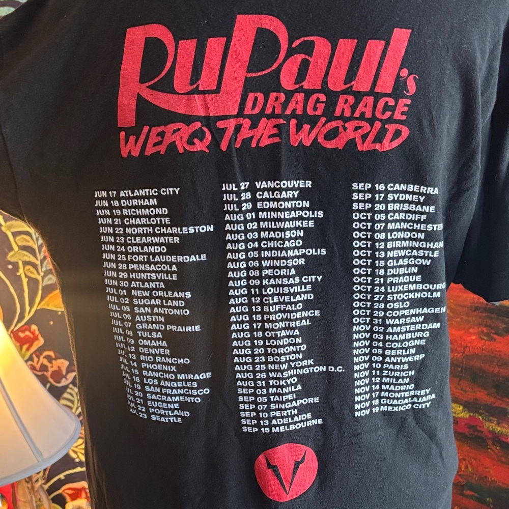 Tultex Black RuPaul Drag Race Tour Graphic Tee - Picture 2 of 6